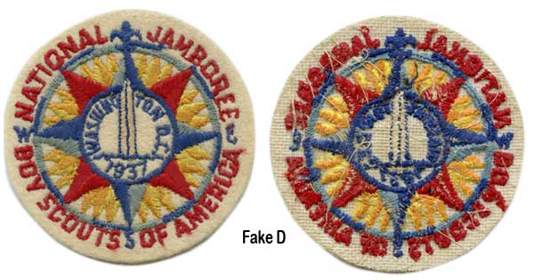 Fake D 1937 Boy Scouts National Jamboree Patch
