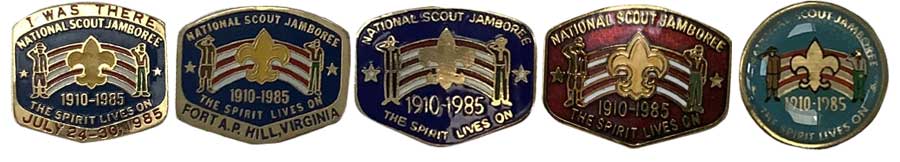 pins at the 1985 boy scout national jamboree