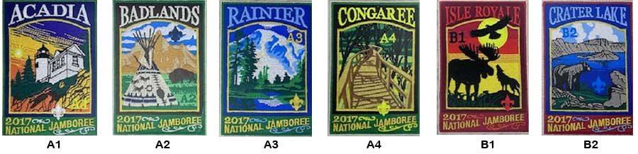 subcamp patches at the 2017 national boy scout jamboree