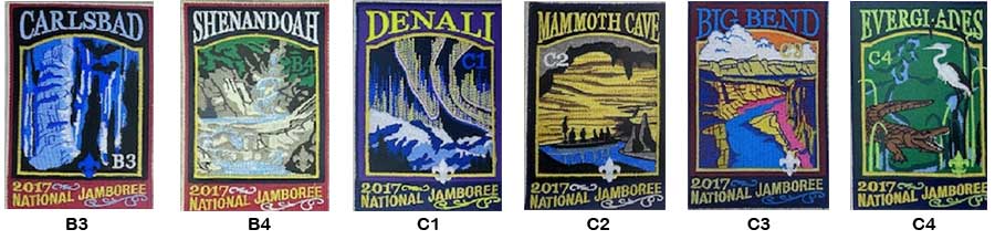 subcamp patches at the 2017 national boy scout jamboree