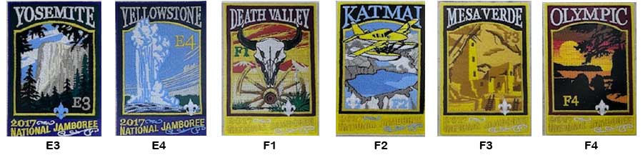 subcamp patches at the 2017 national boy scout jamboree
