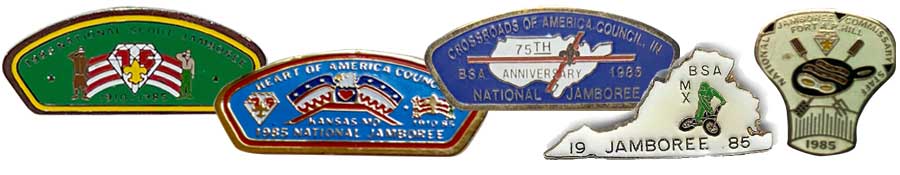 1985 hat pins bsa jamboree