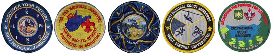 display and booth patches at the 2017 boy scout jamboree